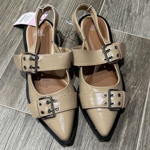 Wild Fable Tan Buckle Strap Flats